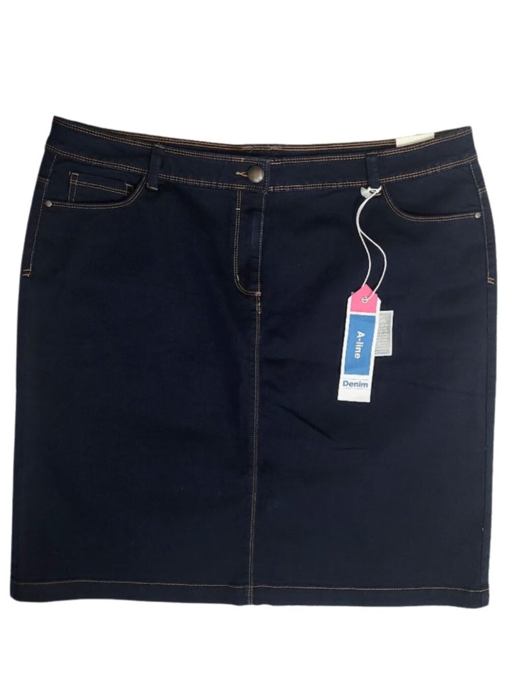 DENIM NWT A-Line Dark Wash Blue Denim Jean Skirt - Plus Size Women's 20